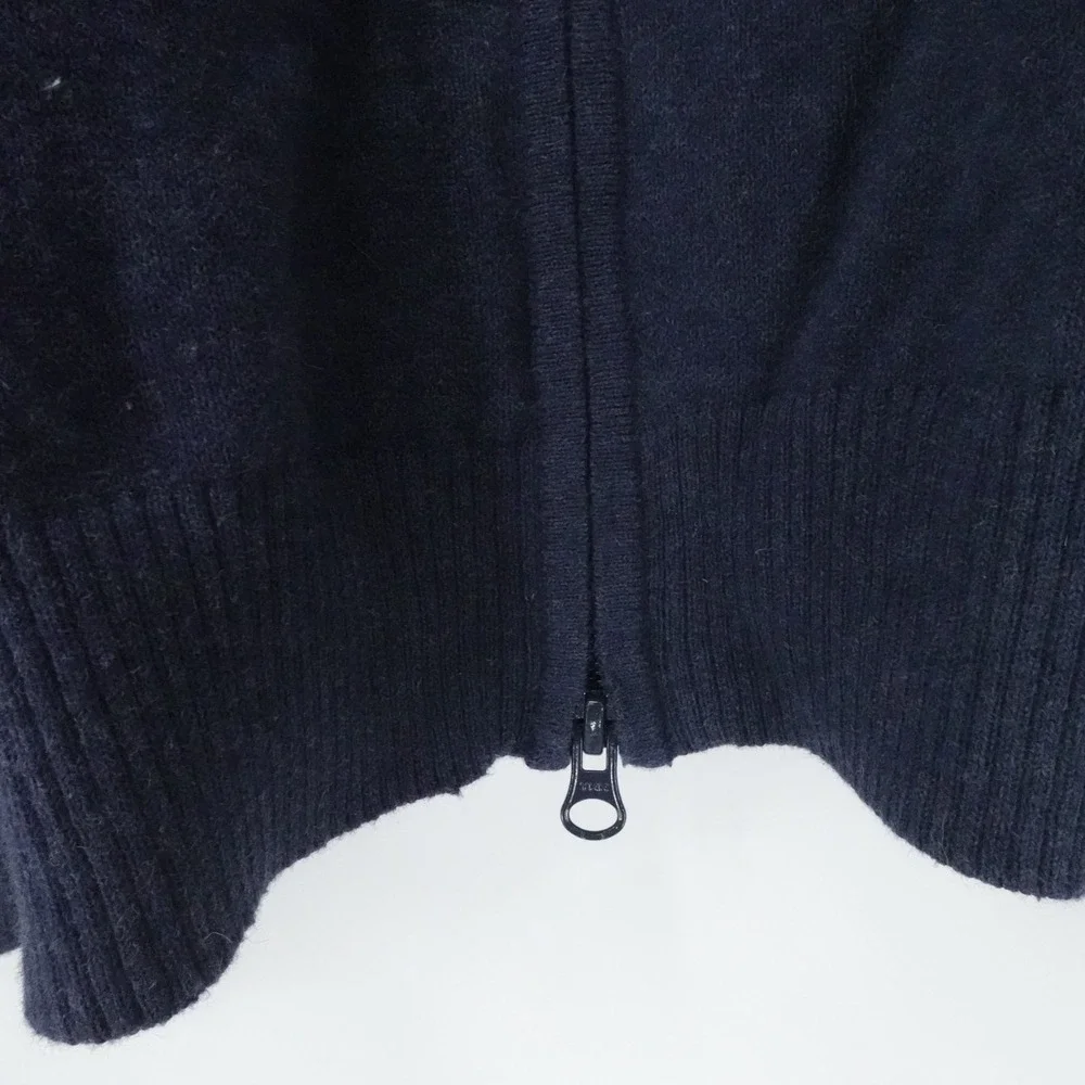 Woolrich Sweater Mens XL Navy Full Zip Cotton Blend Ribbed Outdoor Warm Heritage